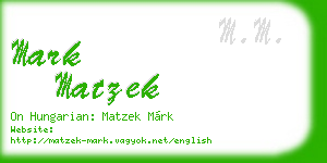 mark matzek business card